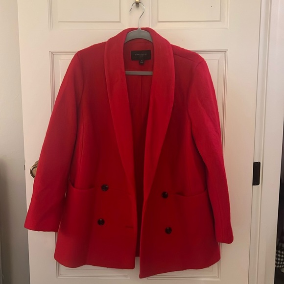 Red wool coat!  Worn once - Picture 1 of 5